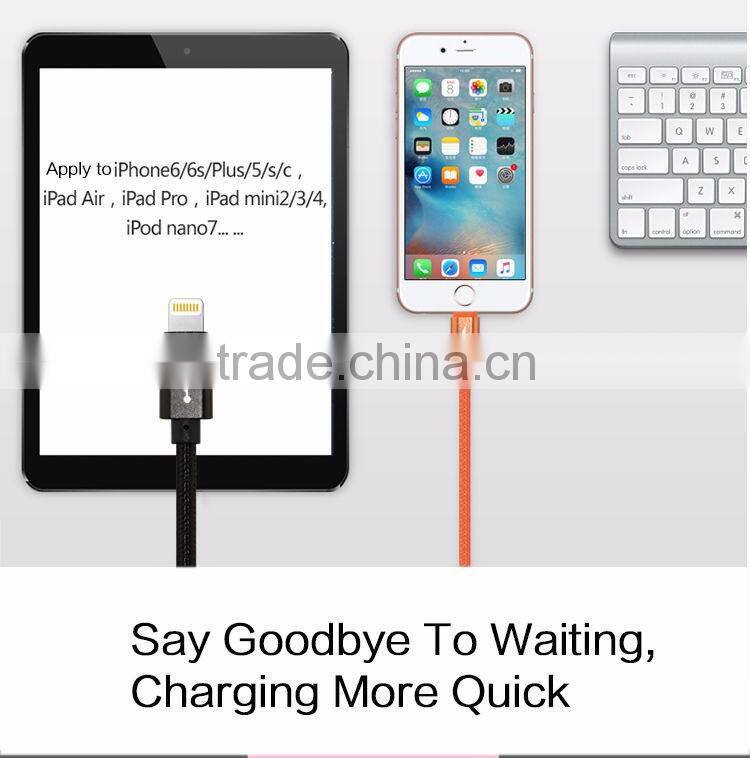 Highend 3 in 1 Mobile Phone cable 100cm micro usb Aluminum Alloy for Android& Iphone 5 cables Nylon Weave charging USB Line