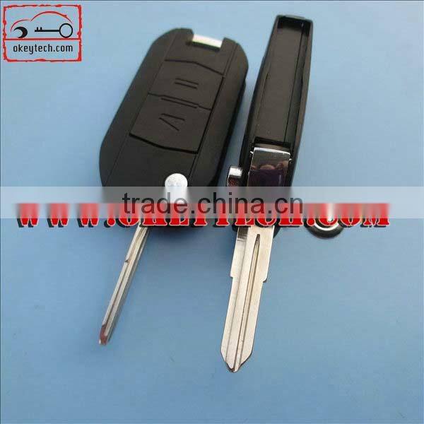 OkeyTech Opel 2 button flip key blank with right blade YM28A blade for opel flip key shell for Opel