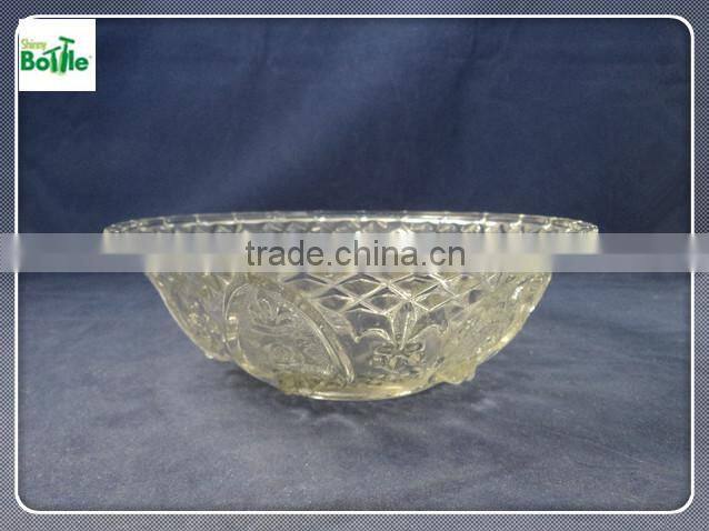 crystal cheap glass salad bowl with glass lid