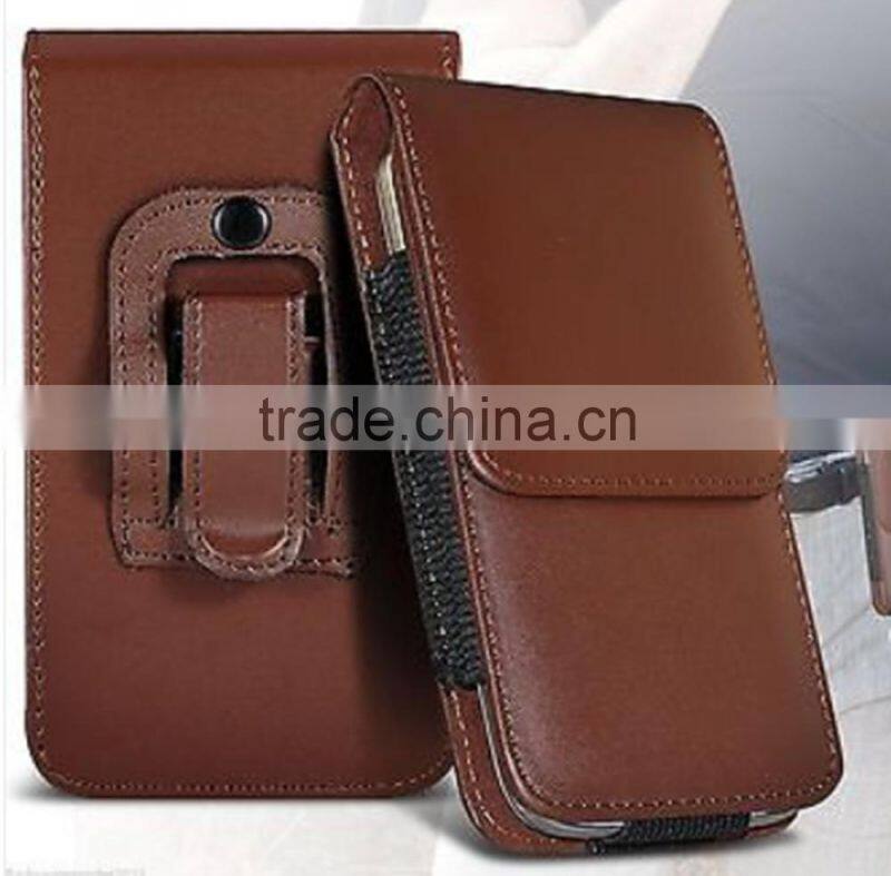 Premium PU Leather Vertical Belt Flip Pouch Holster Case Clip For Mobile Phones