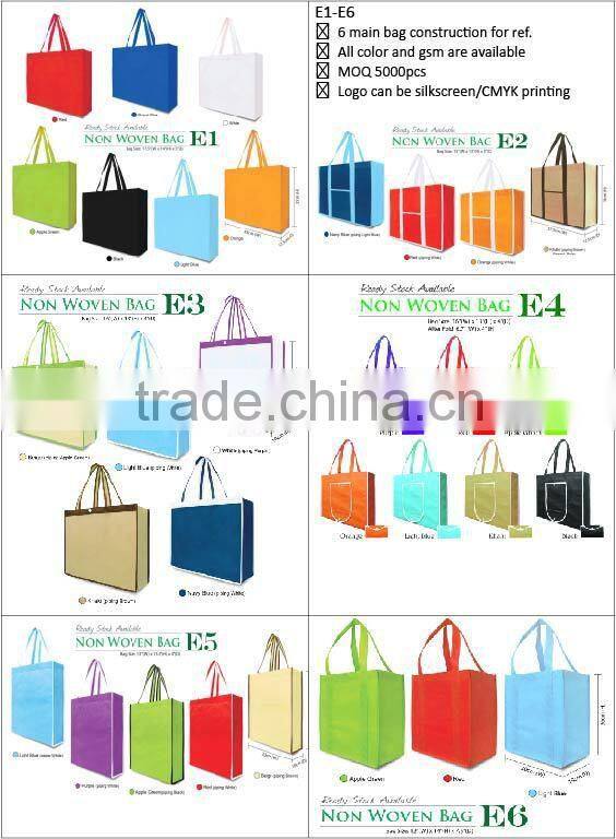 reusable recycle pp non woven material bag with film for shopping