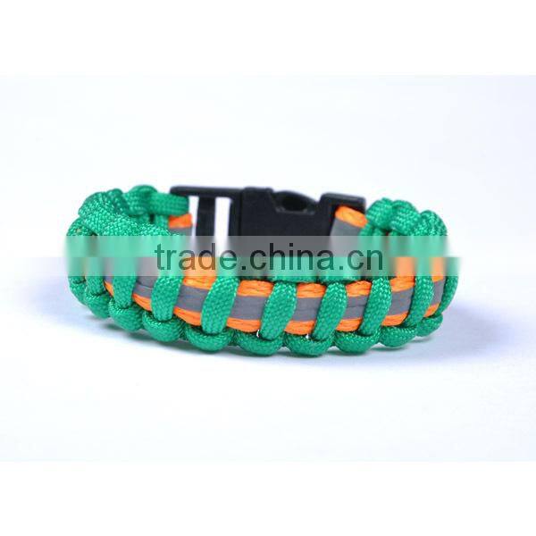 new reflective paracord bracelet with fire starter and compass