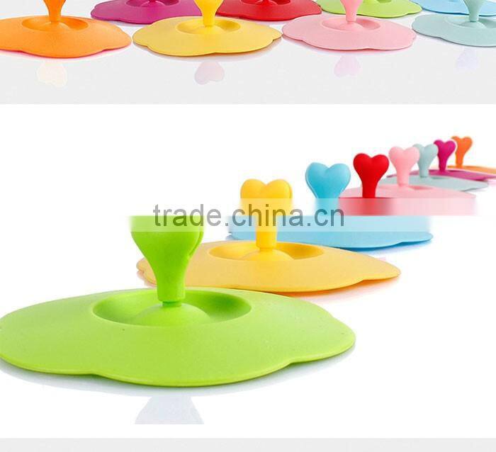 Creative Cute Love-heart Anti-dust Cup Cover Silicone Drinking Glass Cover