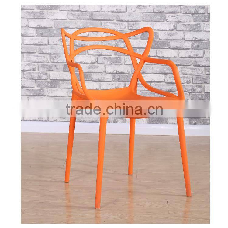 Colored plastic chair leisure cafe chair for sale