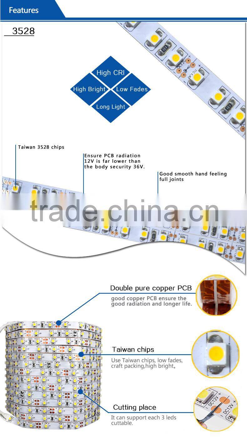 white 8000k DC12v/24v 30LEDs/m smd3528 non-waterproof cuttable led flexible neon strip light