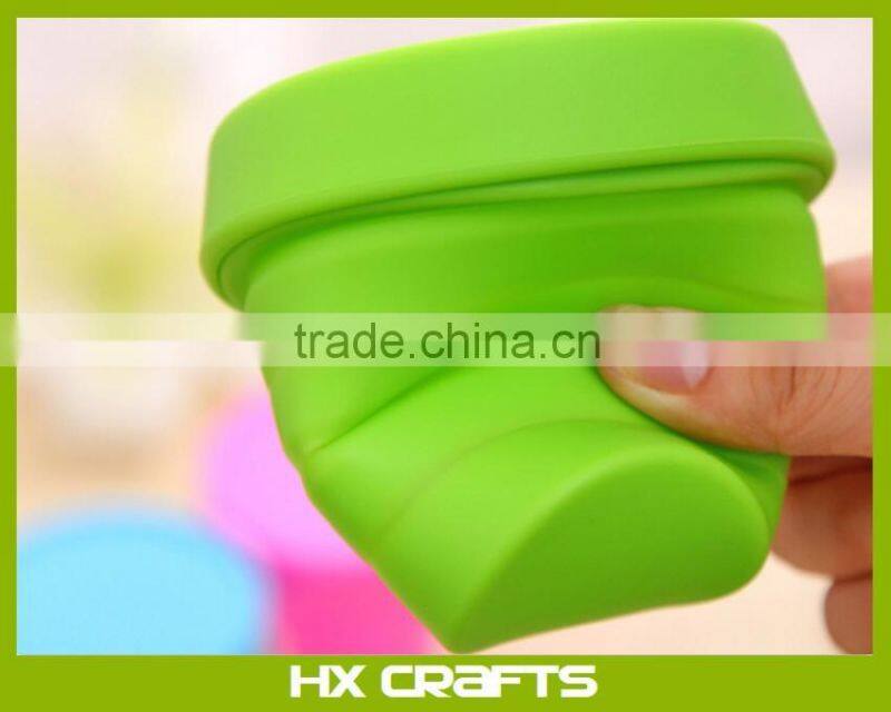 FDA Standard portable collapsible foldable silicone travle cup