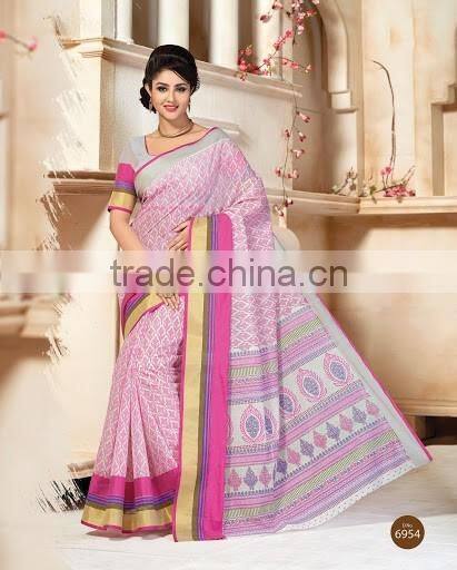 Rust Cotton Silk Saree