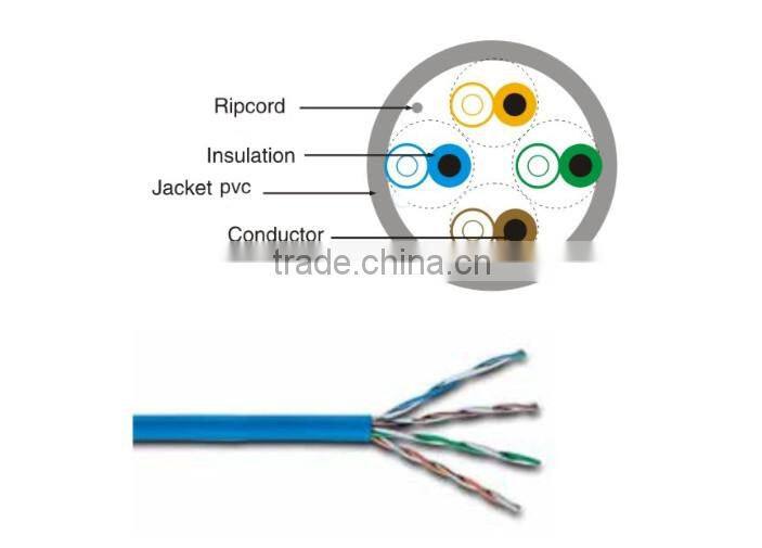 Premium low price CAT5e Lan Network cable UTP Solid bare copper 24 awg 305m- Grey