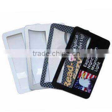 Factory OEM colors PVC Material Plastic Credit Card Magnifier for reading Fresnel Lens