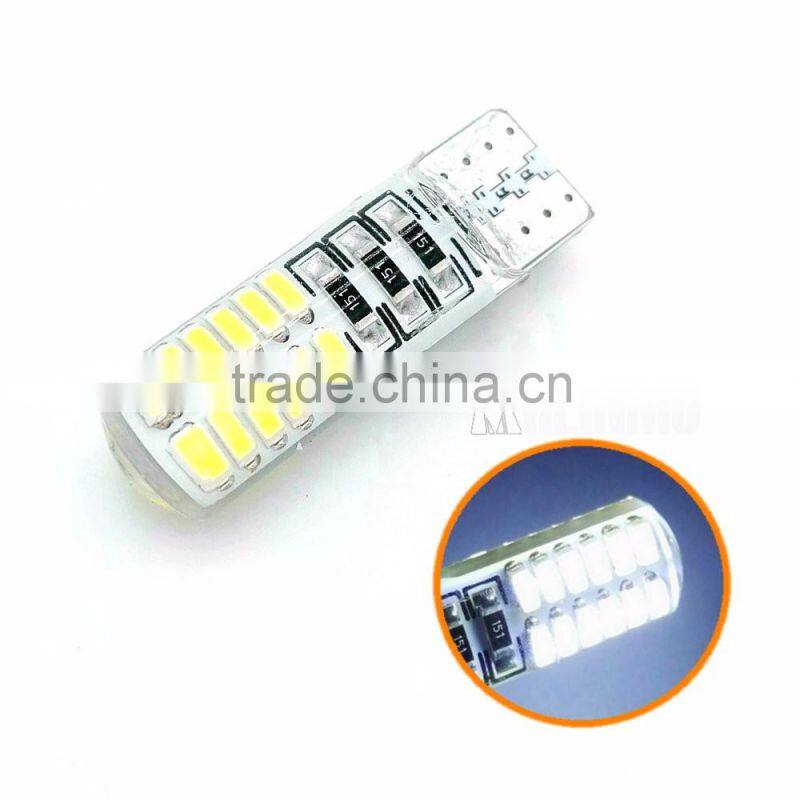T10 24 smd CANBUS ERROR FREE silica gel car marker light waterproof wedge light reading dome Auto parking bulbs