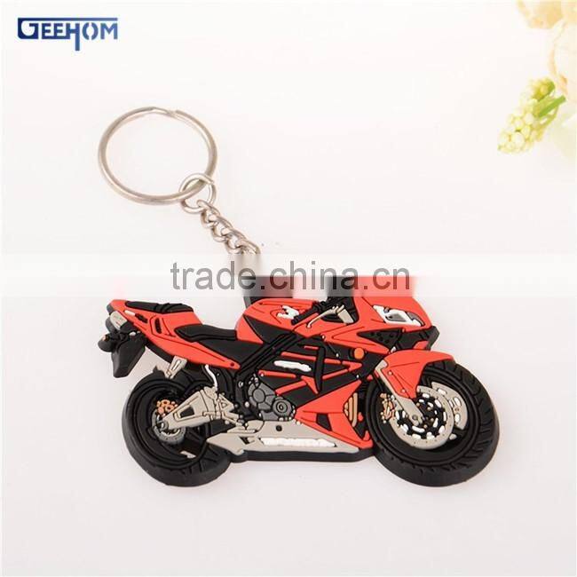 custom rectangle shape rubber key ring with logo