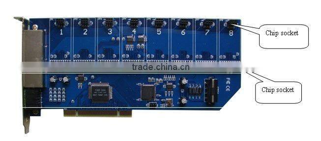 echo cancellation 8 port analog Asterisk PCI card +embedded driver 8 FXO/FXS