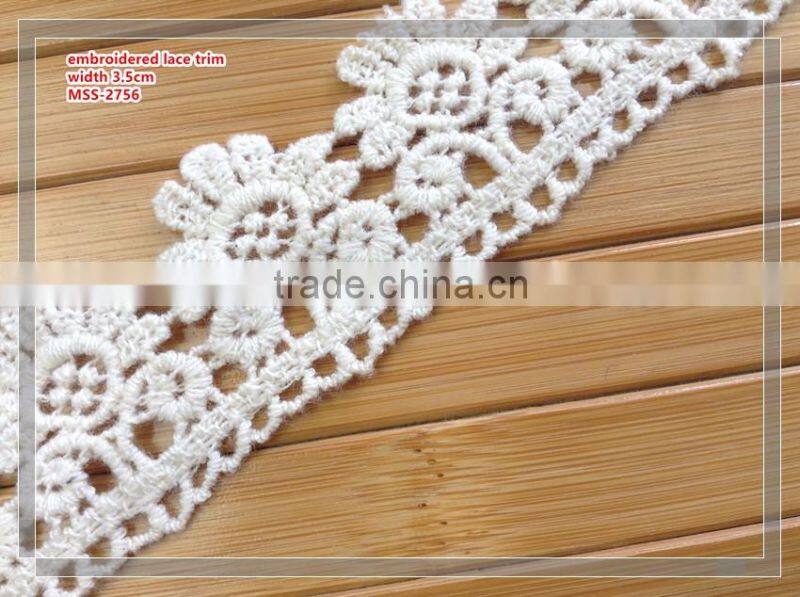 wholesale embroidered 3.5cm width water soluble lace trimming