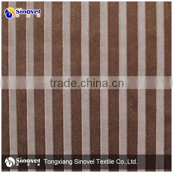 100% polyester cation micro velboabonded TC for sofa stripe fabric for upholstery