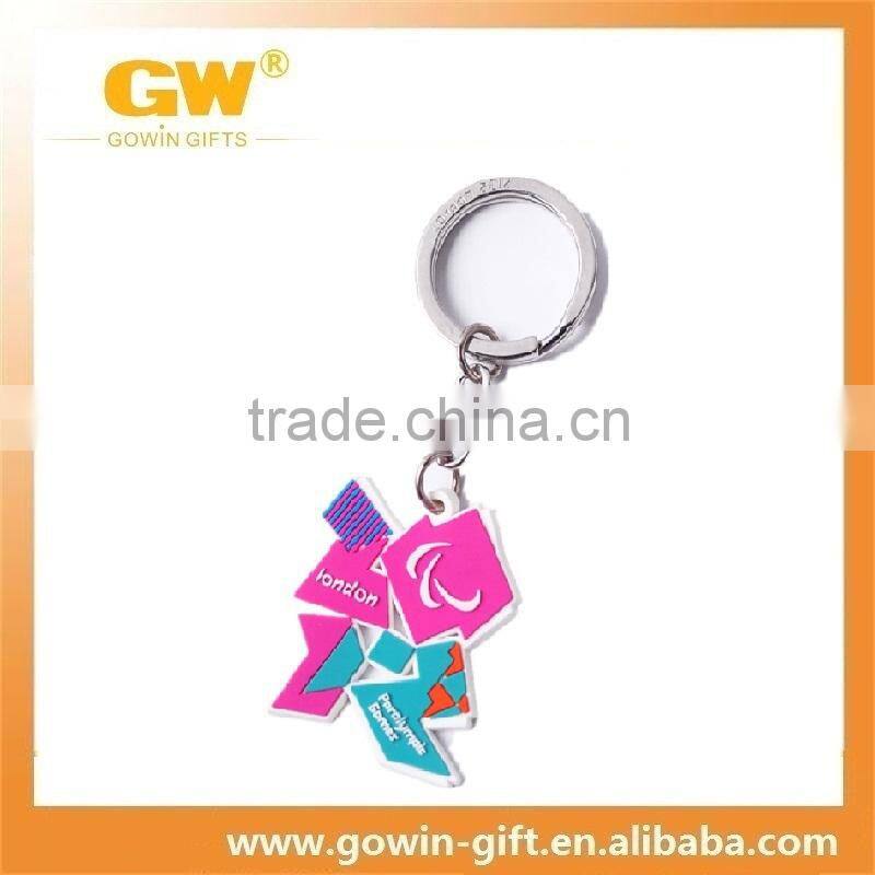 Famous brand own designs custom rubber promotional keychain