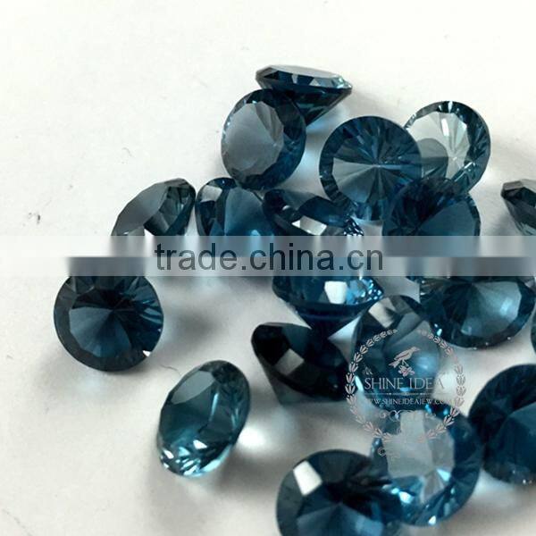 9-9.5mm round faceted cut natural london blue topaz semi precious loose stone gemstone DIY ring earrings cabochon 4110108