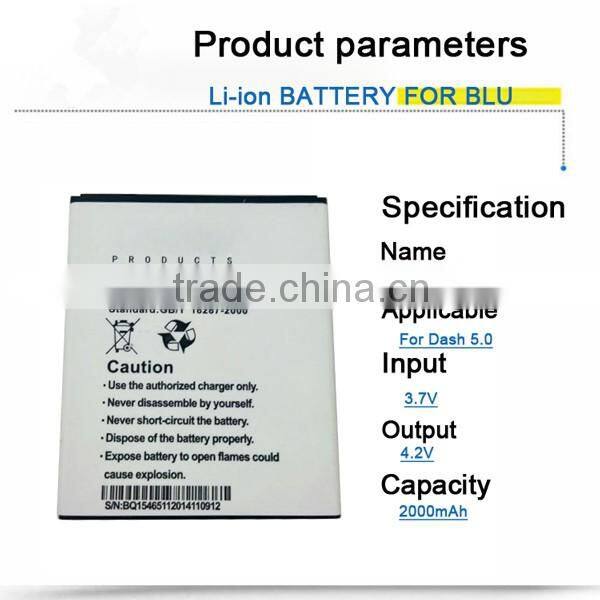 wholesale good quality C726004200T 3.7V 2000mAh Cell phone battery for Blu DASH 5.0 D410A