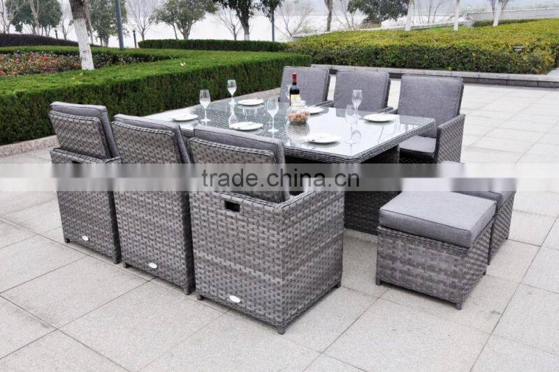 Rattan Wicker Furniture Outdoor Aluminum Tube Garden Set Dining Set