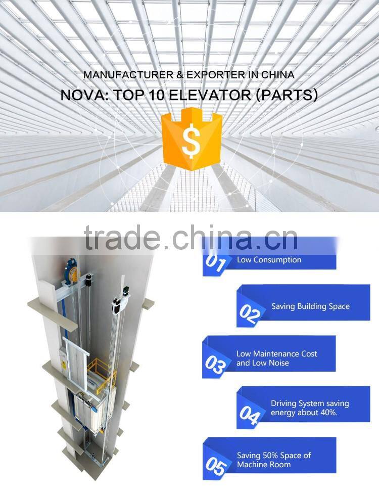 ISO9001 approved high quality low noice passenger lift elevator