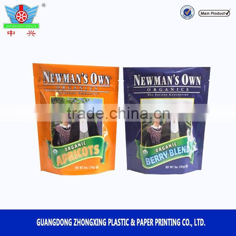 Customized food packing pouch stand up packaging foil sachet