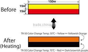 Reversible Temperature indicator label for multiple use (2Level)