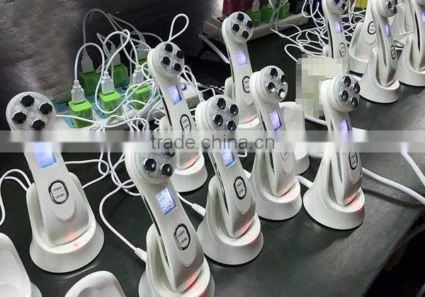 mini home use facial beauty device 6 color ultrasonic led lights photon face massager