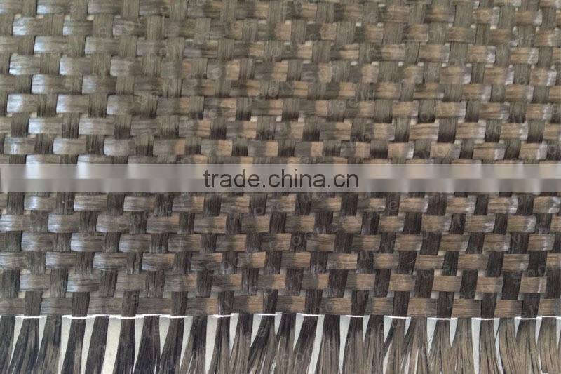 12K 800DTex 400g/m2 Plain Weave Fabric Carbon Fiber Yarn Woven Cloth 1m Wide