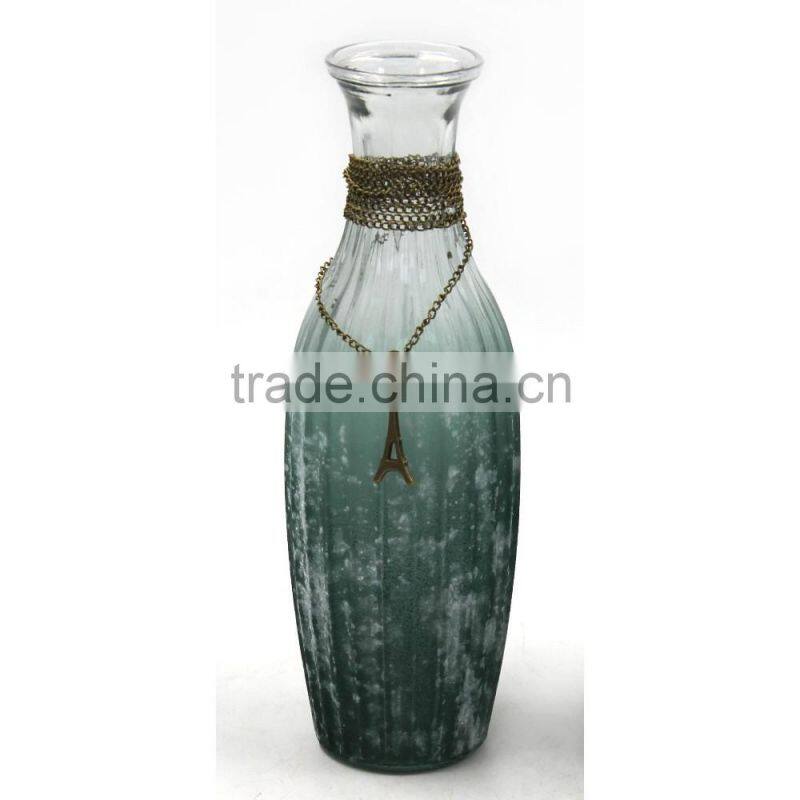 half color cheap colored glass flower vase