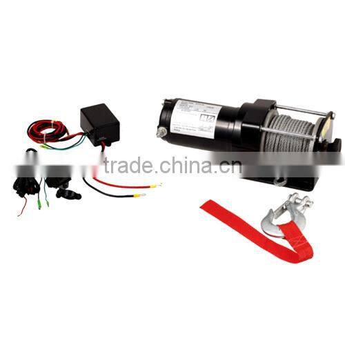 Good performance 12V DC/24V DC 4WD electric winch 8288 Lbs (3760kgs) single line with synthetic rope