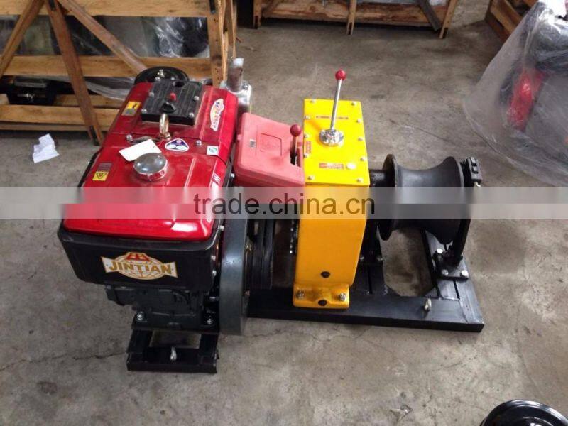 8 Ton JJM Water cooled diesel engine powered pulling winch belt driven