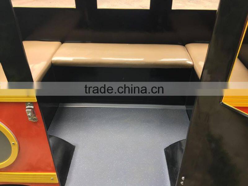 Diesel road train, Trackless train for kids, amusement park equipment, cartoon train for children