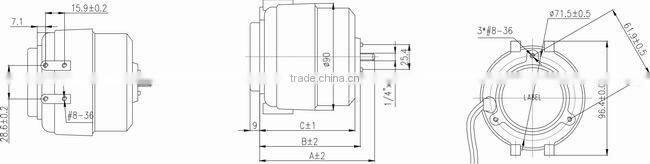 unit bearing single phase iron 6w fan motor