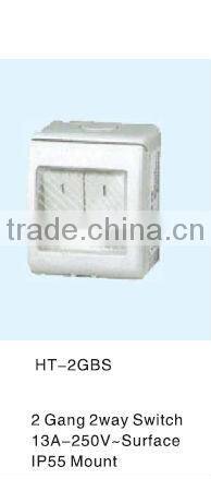 HEIGTH HOT SALE weather protected switch/2 GANG 2 WAYS SWITCH WIT HIGH QUALITY