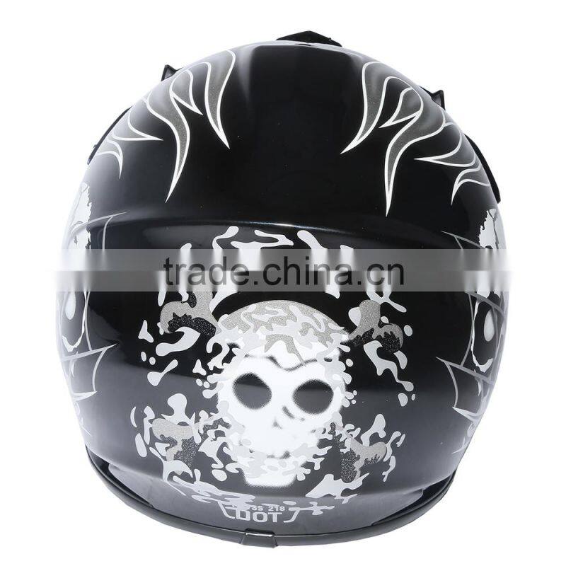 Youth Black/Silver Skull for Dirt Bike for ATV Motocross Helmet Goggles+gloves S M L New