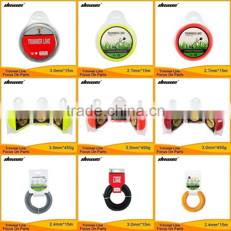 Top Sell Garden Line Parts Brush Cutter Grass Cutting Parts 2.0mm*15m Round Nylon Trimmer Line