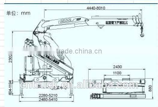 Mounted crane loading 30T Sinotruk Cargo truck with mounted crane