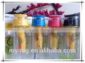 BPA FREE fruit infuser 700ml Tritan Cheap Infusion Water Bottles,food grade plastic sports bottle, fruit juicer bottle