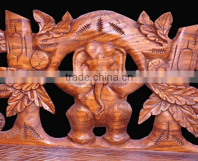 Southeast Asia Style Wood Carved Sofa Chair, Exquisite Handcarving Living Elephant Leisure Chair (BF01-X1174)