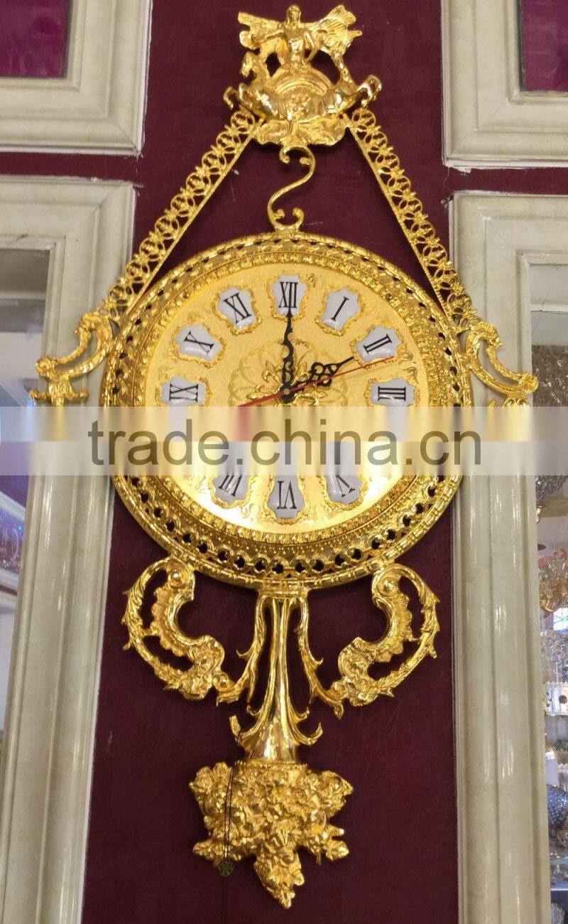 Excellent Silver Plated Copper Wall Clock, Decorative Wall Hanging Pendulum Clock