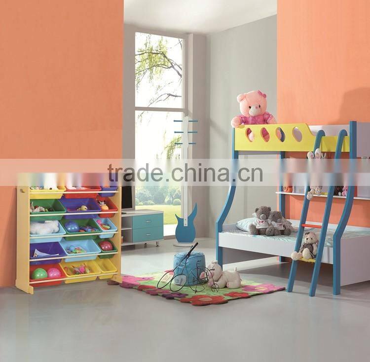 wooden storage boxes with kids book rack