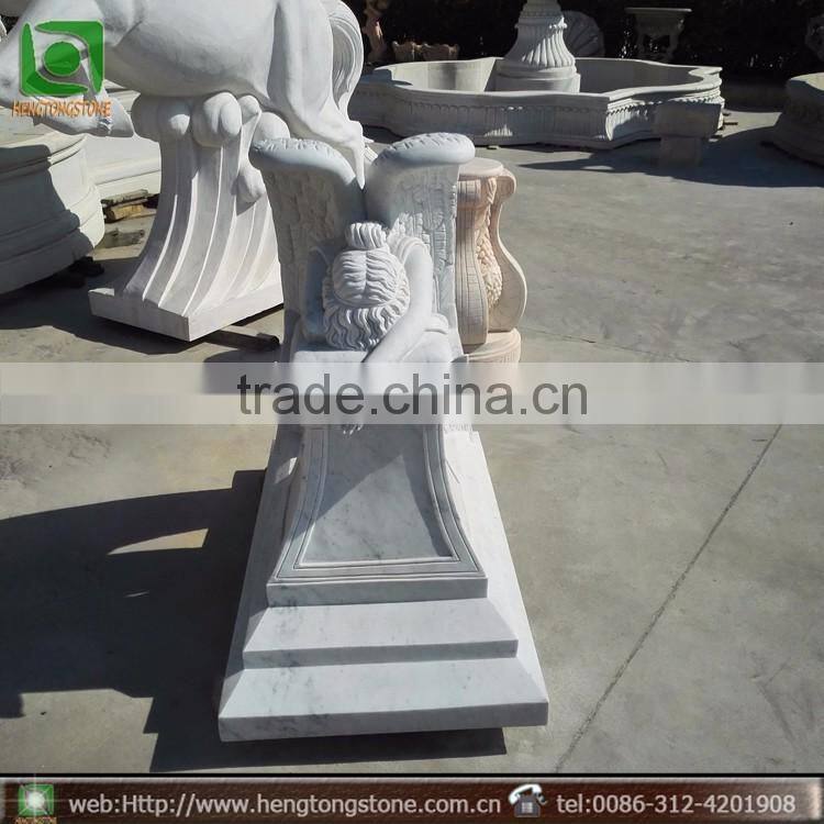 Carrara Marble Angel Memorial Tombstone And Monument
