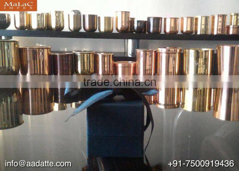 Brass candle cup copper candle jar with lid