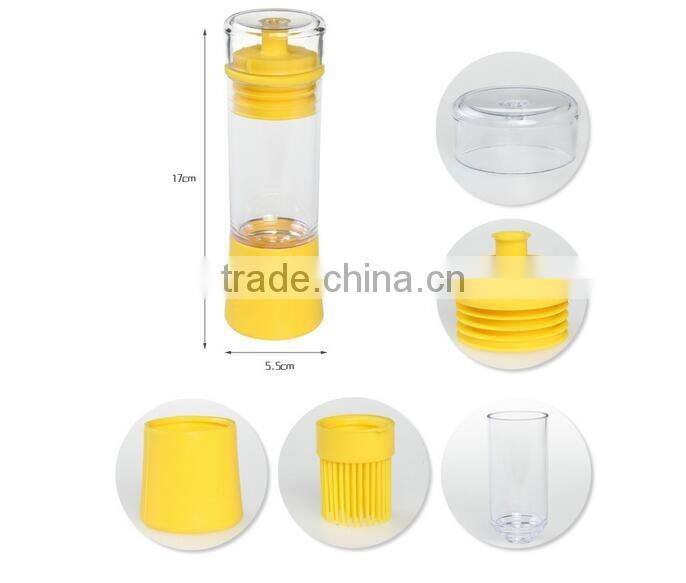 CY129 Olive Oil Vinegar Dispenser Bottle Basting Brush Pour Baste Store Space Saver Salad Dressing Cruet Food Storage Container