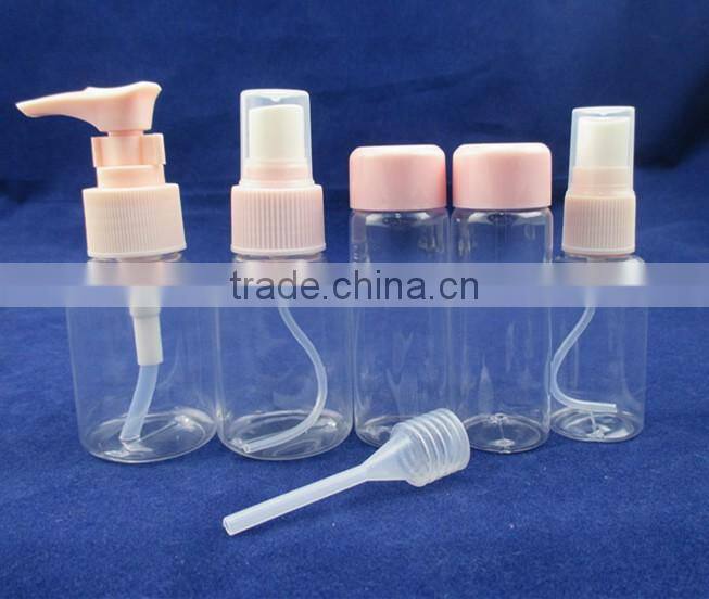 6pcs plastic travel bottle set transparent travel bottle kit