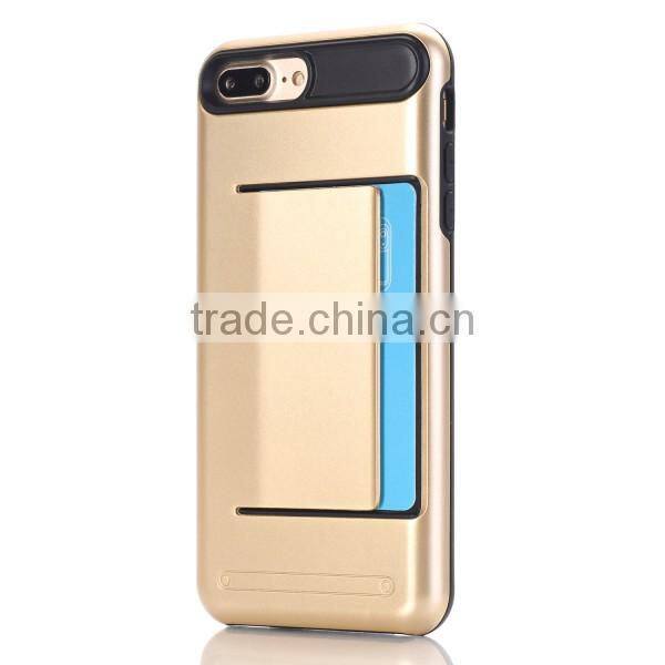 Alibaba wholesale slim TPU + PC combo mobile phone case with card slot for iPhone 7 plus