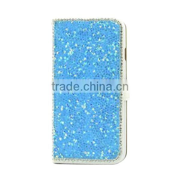For iphone6 shiny PU leather flip phone case, glittering leather phone cover, pu leather flip case for iphone6