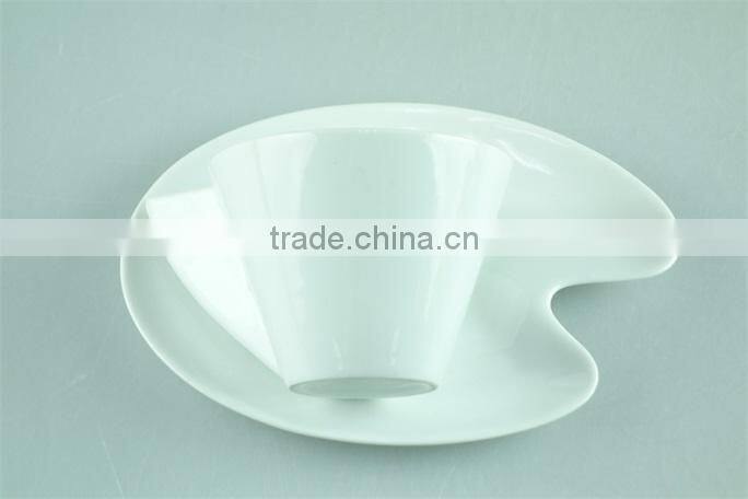 White stock cafe cup and saucer, mini coffee cup and saucers with spoon factory cheap price