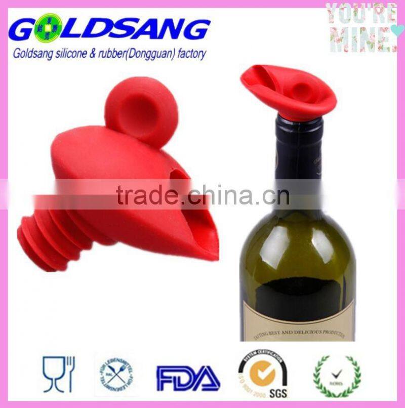 FDA food grade Silicone bottle stopper wine pourer