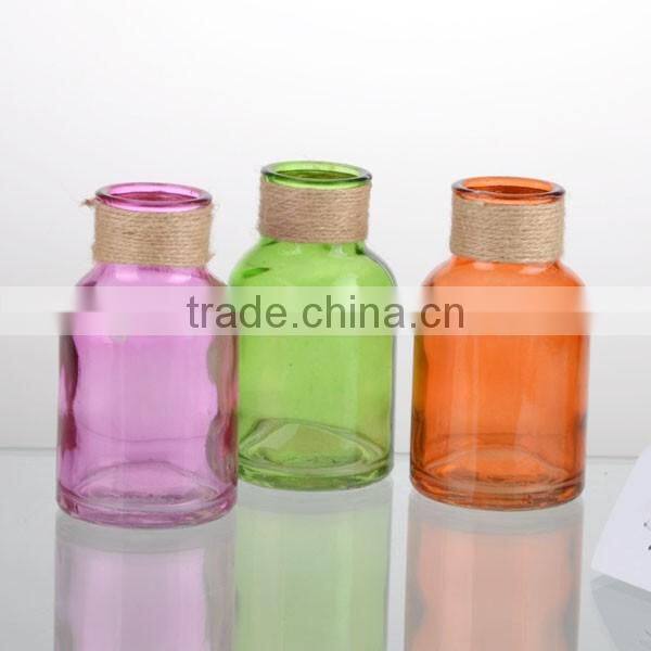 bud silk cloth 4colorful machine made glass mason jar vase