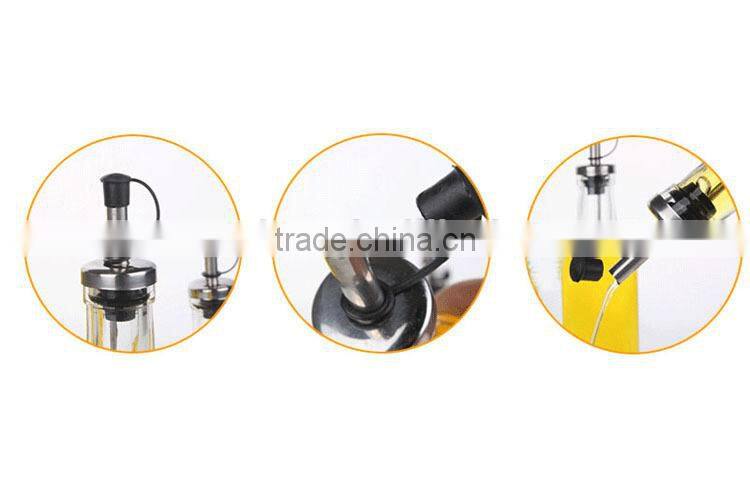 2016 hot selling unique glass oil bottle and spice jar cruet set with coating